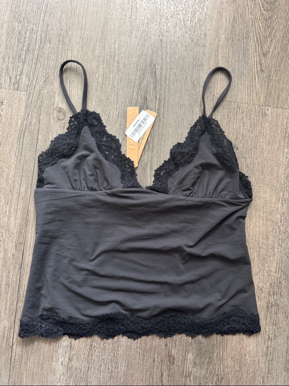 SKIMS Black Lace-Trim Camisole